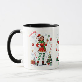 Mama Elf Mug – Cute Holiday Christmas Coffee cup Mugg