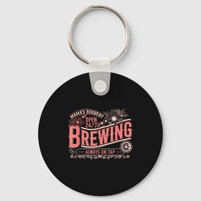 Mama Ery Brewery Brewing Co New Mom Funny Breast F Nyckelring (Framsida)
