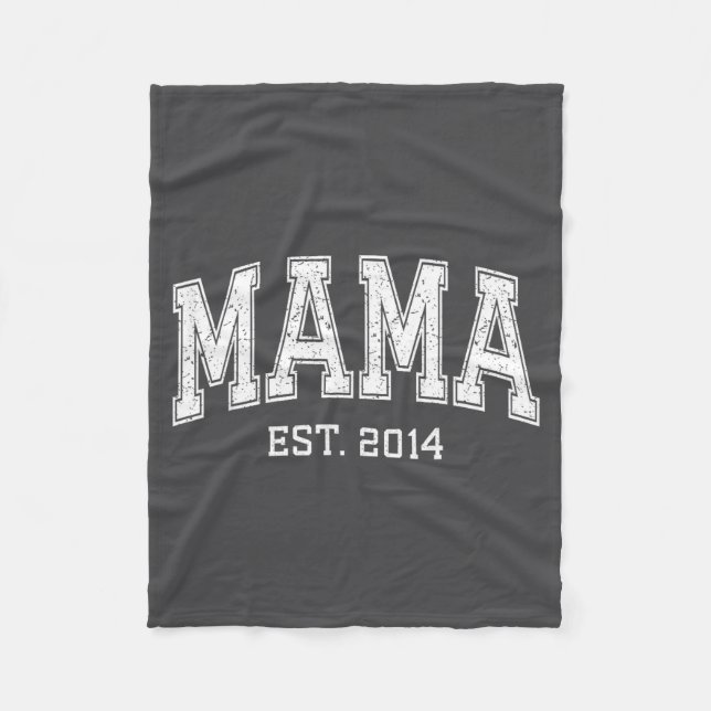 Mama Est 2014 Mom D Mothers Day Ized  Fleecefilt (Framsidan)