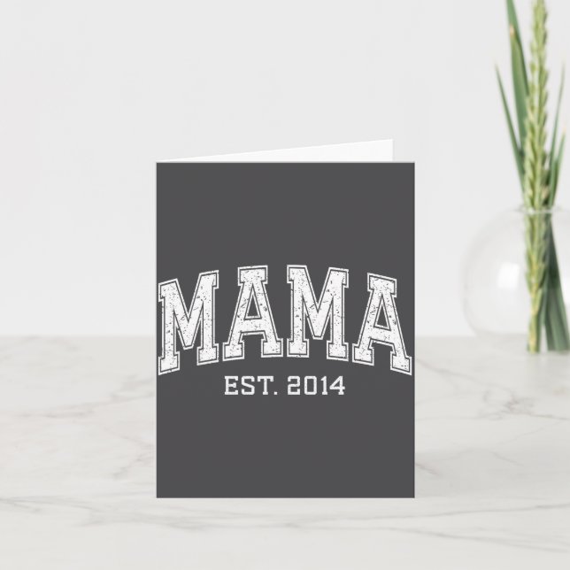 Mama Est 2014 Mom D Mothers Day Ized  Kort (Framsida)