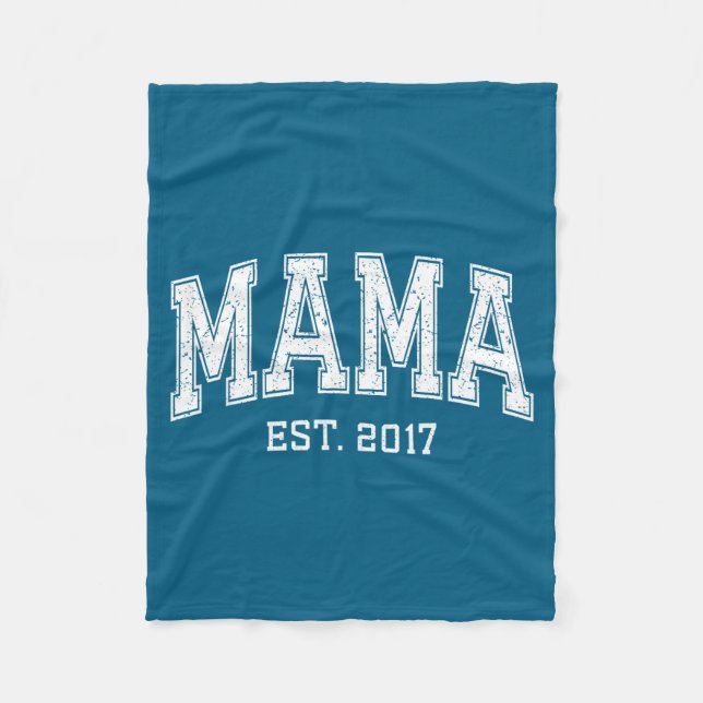 Mama Est 2017 Mom D Mothers Day Ized  Fleecefilt (Framsidan)