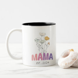 Mama Est 2024 Mothers Day Två-Tonad Mugg