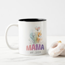 Mama Est 2024 Mothers Day Två-Tonad Mugg