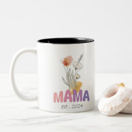Mama Est 2024 Mothers Day Två-Tonad Mugg