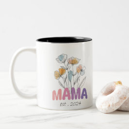 Mama Est 2024 Mothers Day Två-Tonad Mugg
