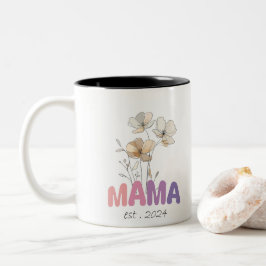 Mama Est 2024 Mothers Day Två-Tonad Mugg