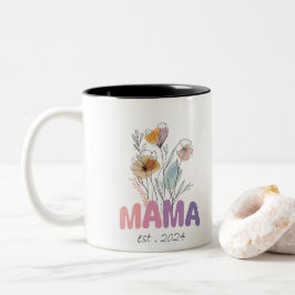 Mama Est 2024 Mothers Day Två-Tonad Mugg