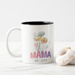 Mama Est 2024 Mothers Day Två-Tonad Mugg