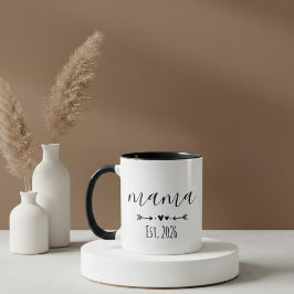 Mama Est. 2026 Mom To Be Minimalist Personalized  Mugg