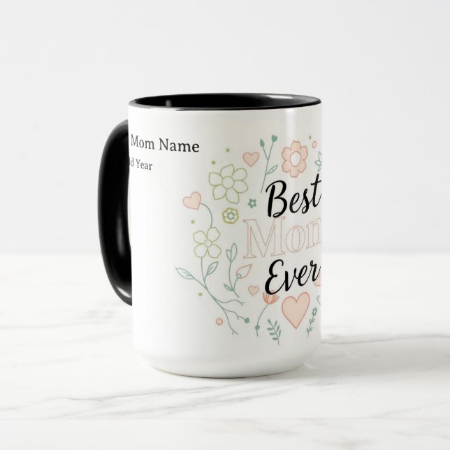 Mama Est. 2026 | Nybliven Mamma Firande Mugg (Framsida vänster)