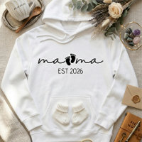 Mama Est År Minimalt Fotavtryck Skript Typografi