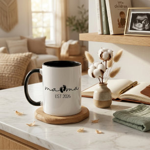 Mama Est År Modern Skriptdesign Mugg