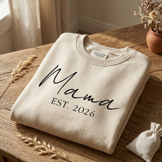 Mama Est Year Modern Motherhood Statement T Shirt