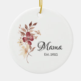 Mama Est. Year – New Mama Milestone Julgransprydnad Keramik