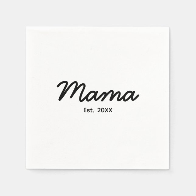 Mama Established Year | Mom Personalized Date Pappersservett (Framsidan)