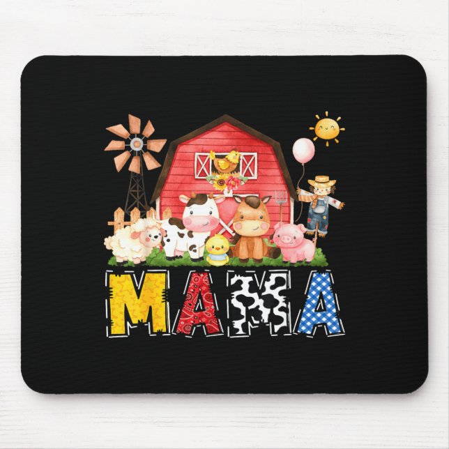 Mama Farm Cow Birthday Boy Matching Family Party  Musmatta (Framsidan)
