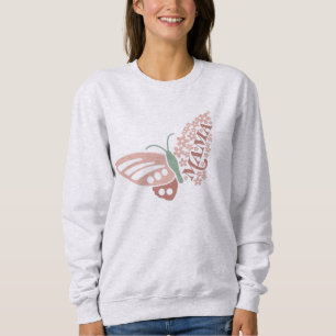 Mama Fjäril Blommig Typografi Design T Shirt