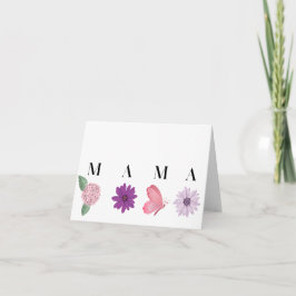 MAMA Floral Butterfly, Mothers Day Card Kort