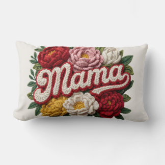 "Mama" Floral Crochet Cushion – Mother's Day – Gif Lumbarkudde