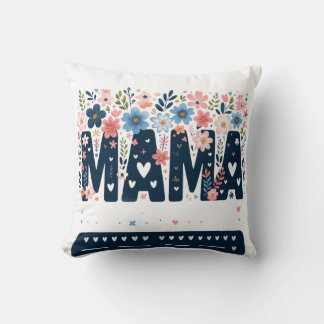 Mama Floral Heart – Boho Chic Mom Design Kudde