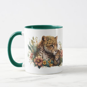 Mama Gepard och unge-mugg Mugg