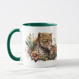 Mama Gepard och unge-mugg Mugg