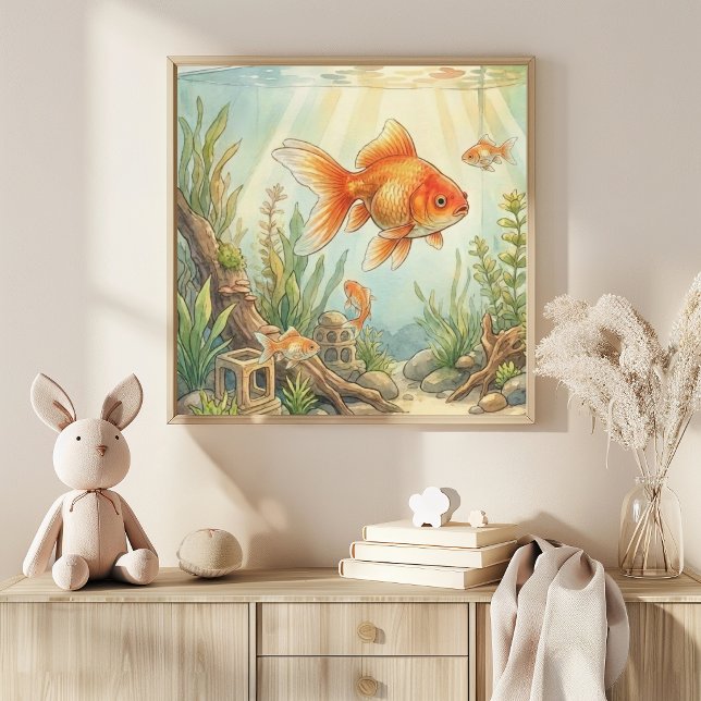 Mama Goldfish and Babies Nursery Poster (Skapare uppladdad)