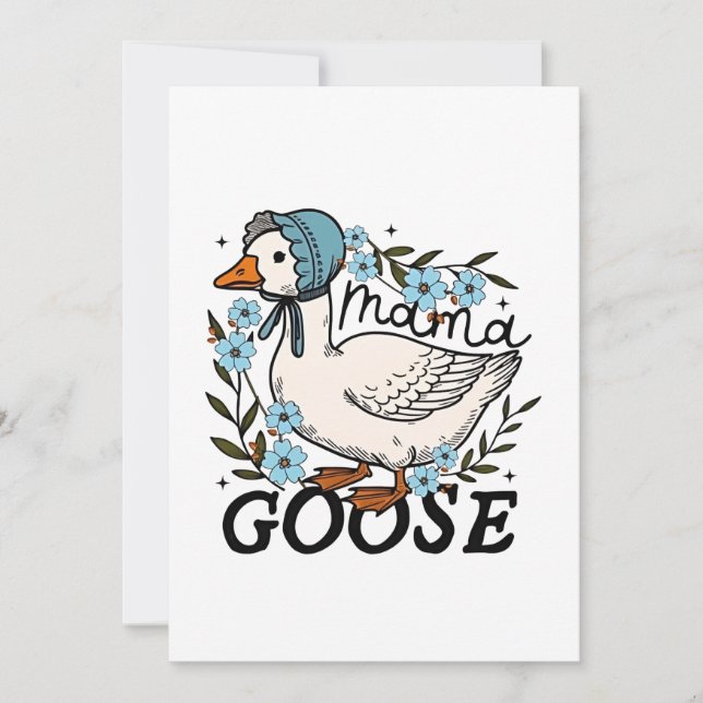 Mama Goose Dum Gås Mors Dag Julkort (Framsida)