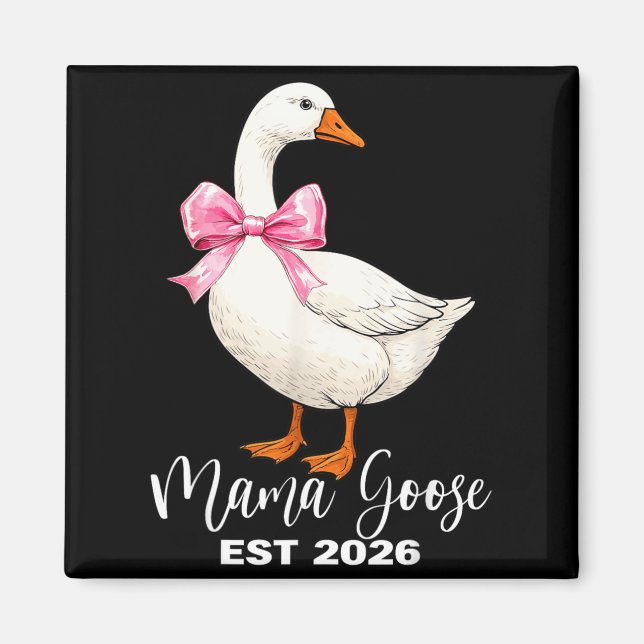 Mama Goose Est 2026 Mammapengar Babyannonsering Mo Magnet (Framsidan)