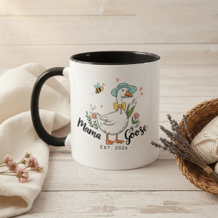 Mama Goose Est Söt Moderskap Stil Mugg