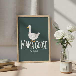 Mama Goose Minimalistisk Modernt Moderskap Konst Fototryck
