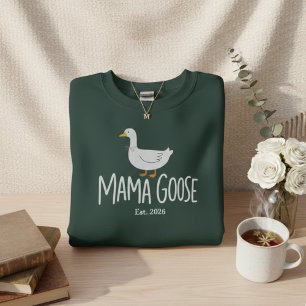 Mama Goose Minimalistisk Söt Moderskap Illustratio T Shirt