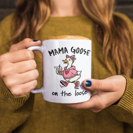 Mama Goose på lösa tokiga mammas gås tecknad film  Kaffemugg