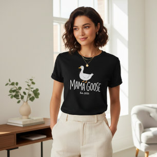 Mama Goose Söt Minimalistisk Modernt Moderskap T Shirt
