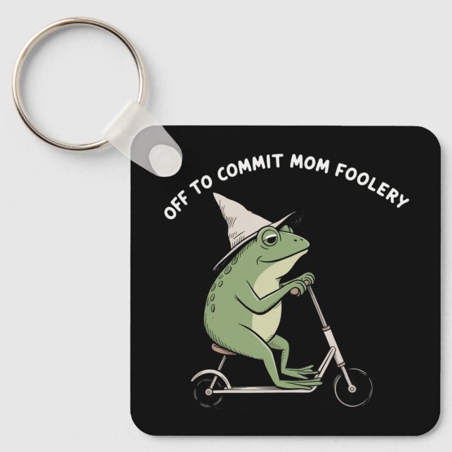Mama Groda Ut för att Begå Mamma Dumhet Scooter Pr Nyckelring (Framsida)