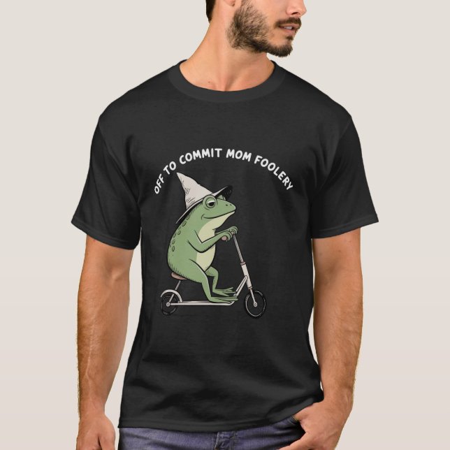 Mama Groda Ut för att Begå Mamma Dumhet Scooter Pr T Shirt (Framsida)