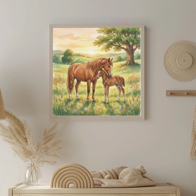 Mama häst och föl Nursery Poster (Skapare uppladdad)