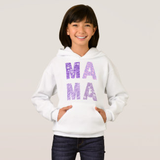 MAMA Hoodie – Lila Zebra Mönster Kärlek T Shirt