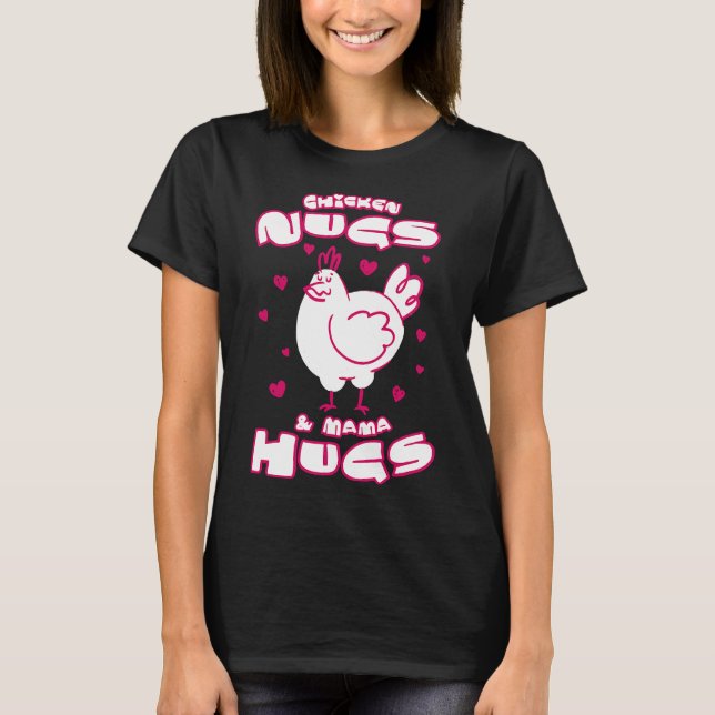 Mama Hugs Chick Chicken Egg   T Shirt (Framsida)