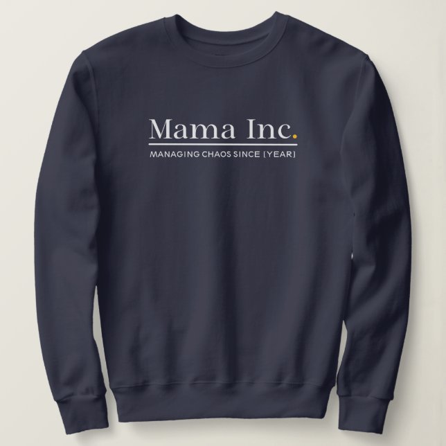 Mama Inc. Hantera kaos Anpassat år Navyblå T Shirt (Design framsida)