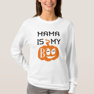 Mama is my Boo, Black and Orange Design T Shirt