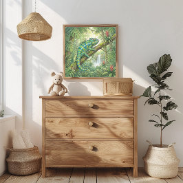 Mama Kameleont och Bebisar Barnkammare Poster