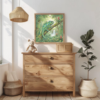Mama Kameleont och Bebisar Barnkammare Poster