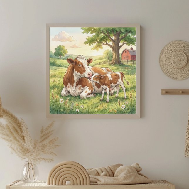 Mama Ko och Kalv Nursery Poster (Skapare uppladdad)