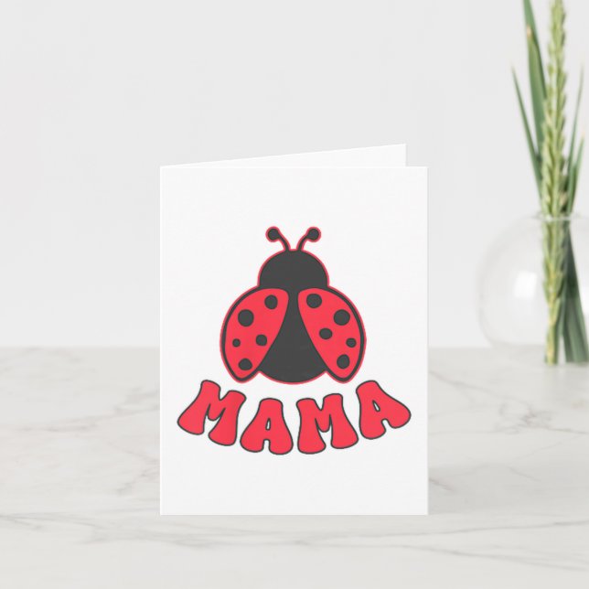 Mama Ladybug First Birthday Girl Family Matching P Kort (Framsida)