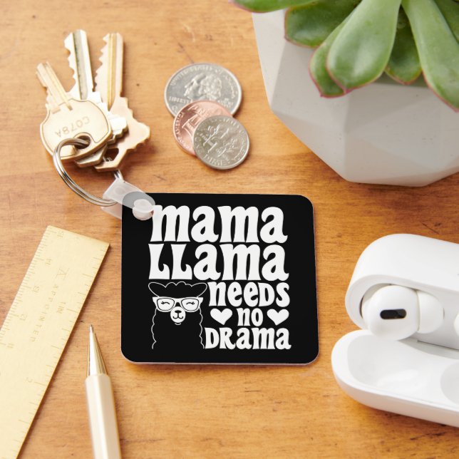 Mama Lama Behöver Ingen Drama Rolig Mors Dag Nyckelring (Skrivbord)