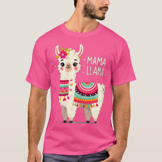 Mama Lama Mors Dag Födelsedagsfirande Mamma Alpaca T Shirt