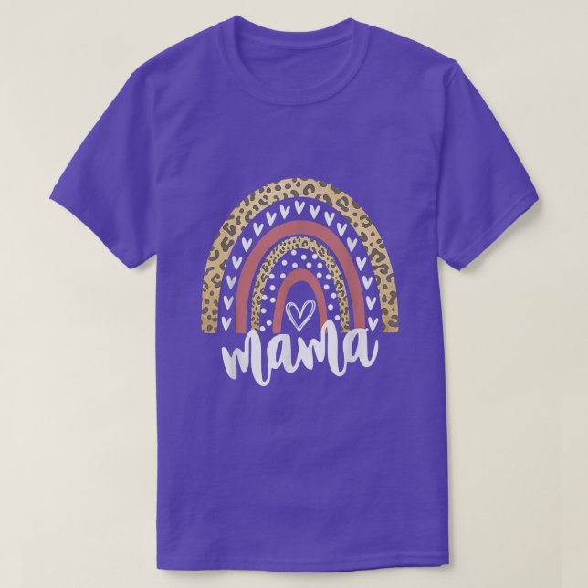 Mama Leopard Rainbow  T Shirt (Design framsida)