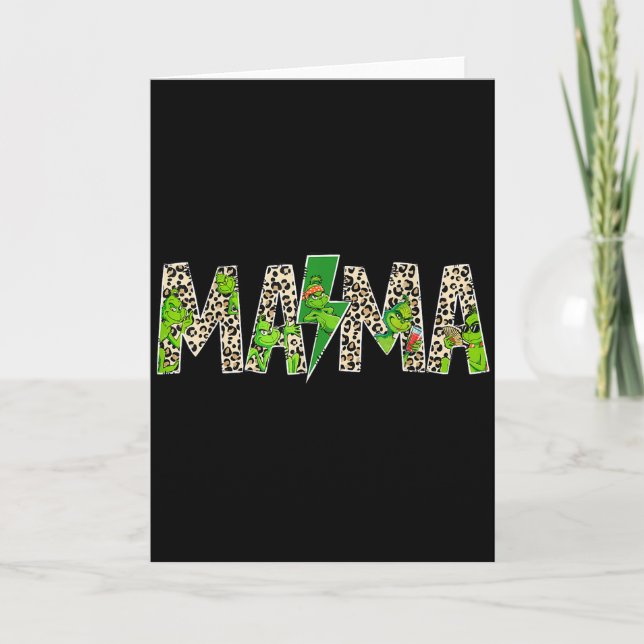 Mama Leopard Retro Mom Nanny Grandma Mother's Day  Kort (Framsida)