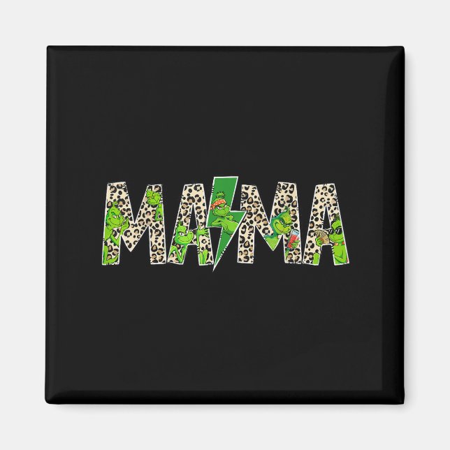 Mama Leopard Retro Mom Nanny Grandma Mother's Day  Magnet (Framsidan)